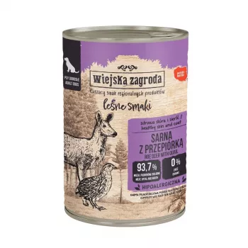 WIEJSKA ZAGRODA Forest Flavours Meža stirna ar paipalu - mitrā suņu barība - 400g