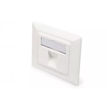 Digitus sienas plāksne Keystone moduļiem, Vācu tips, vidējā plāksne 50x50 mm, rāmis 80x80 mm | DN-93811