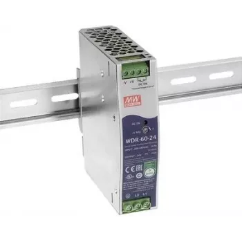 Strāvas adapteris MEAN WELL WDR-60-5 60 W Ieeja 180-550 V Izeja 5 V