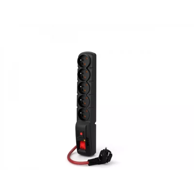 ACAR F5 POWER Melns 5 AC kontaktligzdas 230 V 10 m