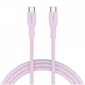 CANYON OnWire 60CL USB-C uz USB-C kabelis 60W Pīts 1m Rozā