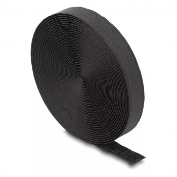 DeLOCK Līm- un āķsiksna 5m x 20mm melna Neilons