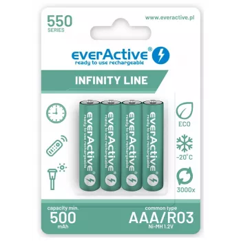 EverActive EVHRL03-550 AAA NiMH akumulatori 1.2V 550mAh 4 gab., R03