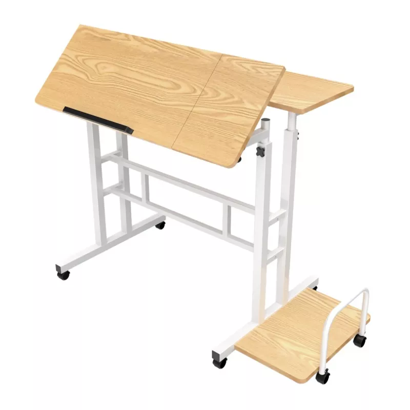 Maclean MC-124 W mobilais laptopa galds, balts, 80x60 cm, 50 kg, augstums 67-115 cm