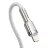 Baseus Cafule USB-C uz Lightning kabelis 1 m, 20 W, cinka korpuss, balts