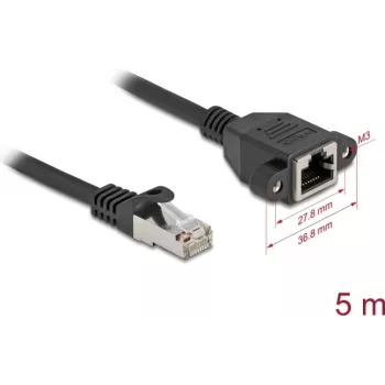 DeLOCK 90779 Tīkla kabelis 5m Cat6a S/FTP RJ-45 Melns