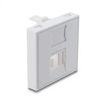 Snap-in vāciņš 45×45 mm Keystone modulim DELOCK Easy 45 1 portam, ABS, balts, ar putekļu vāciņu
