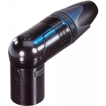 NEUTRIK XLR savienotājs, spraudnis, leņķveida, 4 polu, melns NC4MRX-B