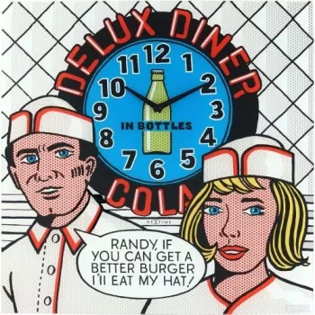 NeXtime klok 8167 Delux Diner sienas pulkstenis, 43x43 cm, daudzkrāsains