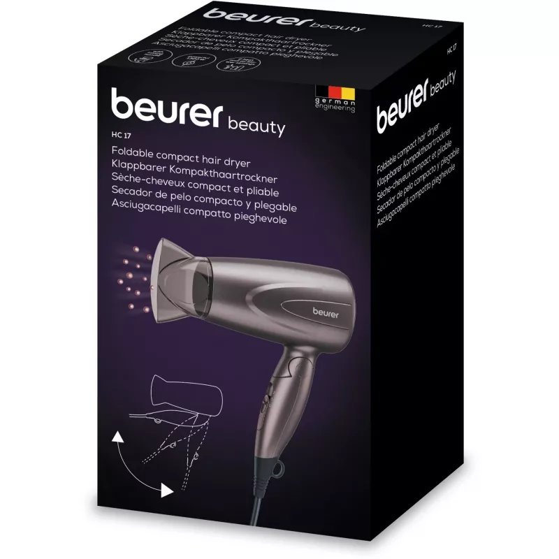 Fēns Beurer HC 17 ceļojumu fēns pelēks 1000W