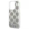 Karl Lagerfeld KLHCP14XLMNMS iPhone 14 Pro Max 6.7 cietais maciņš sudrabs / sudrabs Liquid Glitter Monogram