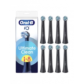 Oral-B iO Ultimate Clean rezerves zobu birstes galviņas, melnas, 8 gab.