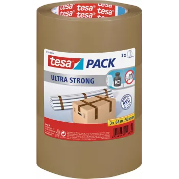 Līmlente Tesa 51124 Ultra Strong — 66 m, 50 mm, 3 ruļļu komplekts