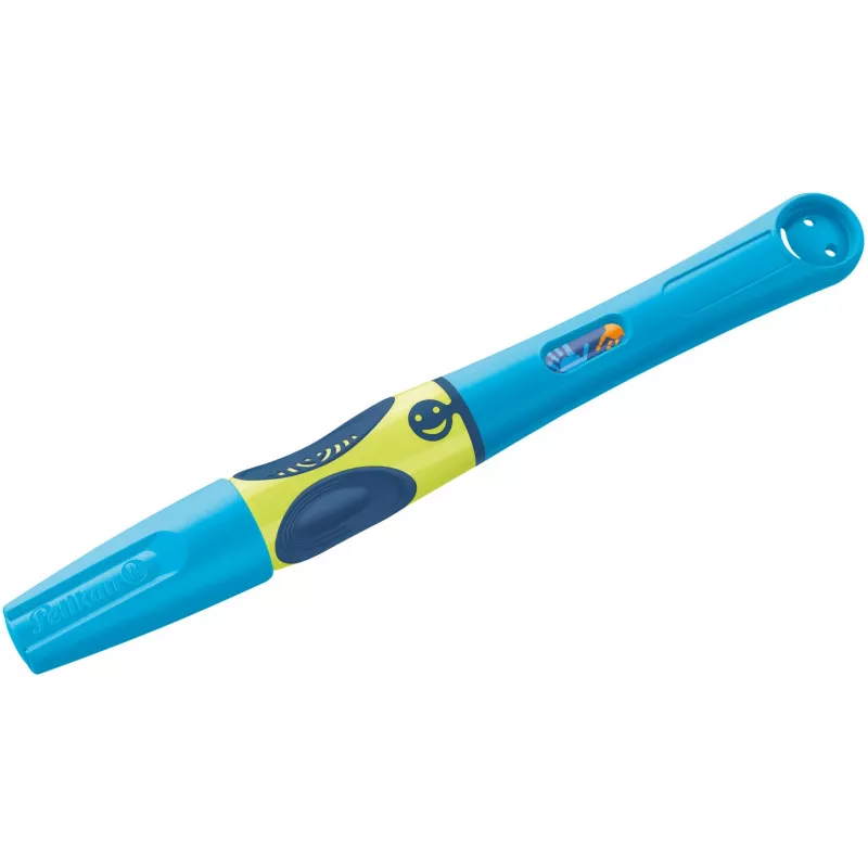 Pildspalva Pelikan griffix® labročiem - Neon Fresh Blue - zila - kasetņu pildīšanas sistēma - plastmasa - nerūsējošais tērauds - labročiem (820363)
