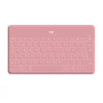 Logitech Keys-To-Go bezvadu tastatūra — Bluetooth, QWERTY, spāņu valoda, Blush Pink, saderīga ar Apple iPad/iPhone/TV
