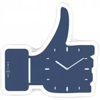 NeXtime Mini Thumbs Up 5185BL sienas pulkstenis, zils/sudrabs, 20,5x21 cm