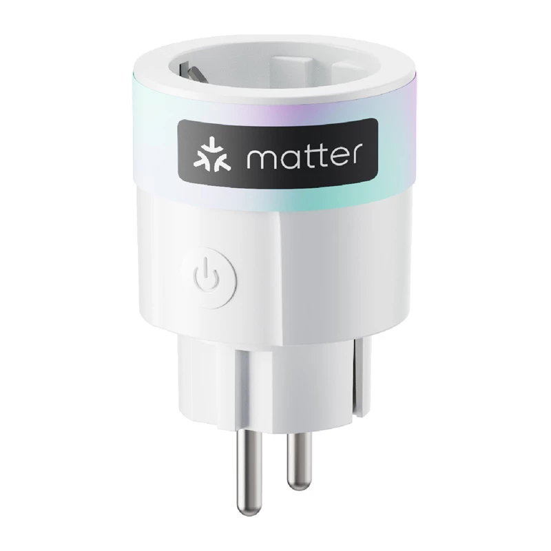 SwitchBot Plug Mini (EU) viedā rozete ar Matter atbalstu (Wi-Fi), Bluetooth un enerģijas patēriņa kontroli, baltā krāsā
