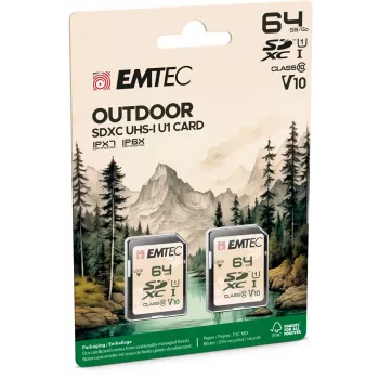 Emtec 64GB UHS-I U1 V10 Outdoor atmiņas karte ECMSD64GXCU1ORP