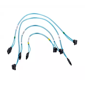 SATA kabelis Supermicro CBL-0186L 4x apaļš 0.56 m, SATA I, taisns vīriešu–vīriešu, melns/zils/balts