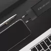 GaN 90W lādētājs QOLTEC 52420 USB-C PD 5–20V 3A/4.5A izeja, 220–240V ieeja, 1.8 m kabelis, melns