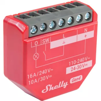 Shelly 1PM Gen4 2-Pack — 1 kanāla relejs ar enerģijas mērīšanu, 16A, iemontējams