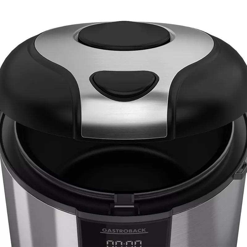 Rīsu plīts GASTROBACK Rice Control Low Carb & Steam, 3 L, 450 W, melna/nerūsējošais tērauds