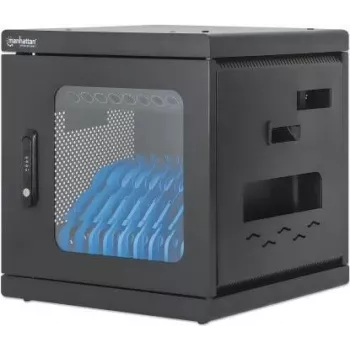 Manhattan 10-bay portatīvo ierīču uzlādes skapis ar AC adapteriem (EU), sienas vai galda novietojumam, 460x477x485 mm
