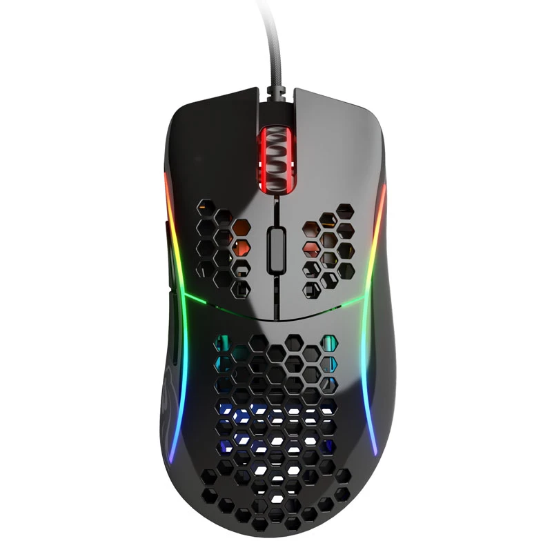 Glorious Gaming Glorious Model D Glossy (Melns) - optiskā pele, labā roka, USB Type-A, 12000 DPI, 1 ms