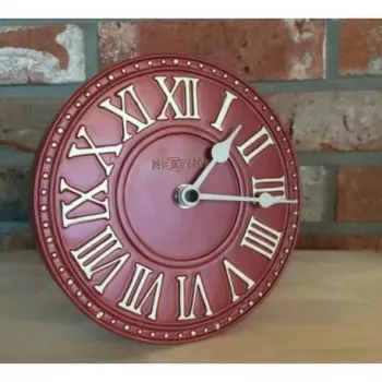 NeXtime klok 5187ro London Table, Ø16 cm, sienas, sarkans/balts