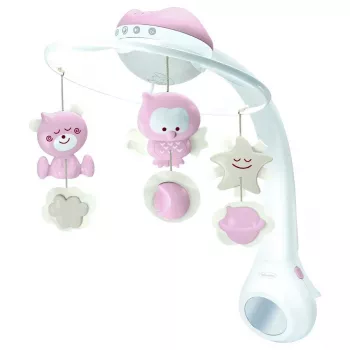 Bērnu mūzikas kastīte B-kids 3in1 Infantino 150302050 — pulverrozā, 3-in-1 nomierinoša rotaļlieta