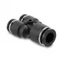 Pneimatiskais Y-savienotājs DELOCK 2×8 mm → 1×10 mm ar montāžas caurumu, metāls/plastmasa, 44 mm