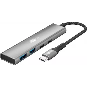 Goobay Slim 4-Port USB-Hubs USB-C uz/USB-A 5 Gbit/s - USB 3.2 (76563)