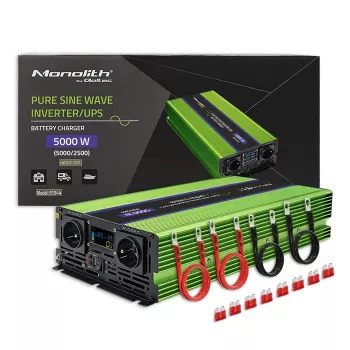 Qoltec Monolith tīkla adapteris/invertors Auto 5000 W Green