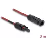 DELOCK 90971 saules paneļa pagarinātājkabelis, 3 m, 4 mm², DL4 tēviņš–mātīte, 1000 V DC, sarkans/melns
