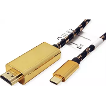 ROLINE 11.04.5844 USB grafiskais adapteris 3840 x 2160 pikseļi Melns - Zelts