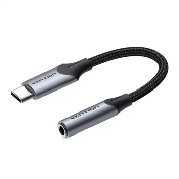 Audio adapteris Vention BGJHA USB-C vīriešu uz 3.5 mm ligzdu sieviešu, 0.1 m kabelis