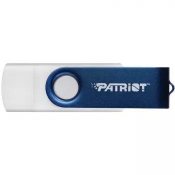 USB zibatmiņa PATRIOT Xporter X550 128GB, divi savienotāji USB-A un USB-C 3.2 Gen 1, zils/balts