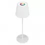 RealPower 458432 RGB LED galda lampa ar aptumšošanu, uzlādējama baterija, baltā krāsā