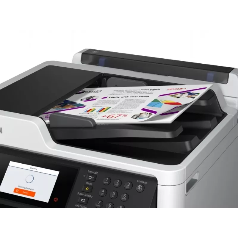 Epson WorkForce Pro WF-M5799DWF Printeris Melnbalts Daudzfunkciju A4, Skaitītājs No 100k Līdz 180k (Lietots)