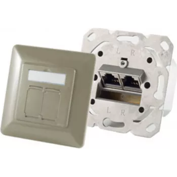 Kontaktligzda 2 x RJ-45 ShiverPeaks 74280-GR — Cat6a, 500 MHz, metāla korpuss, pelēks/sudrabs