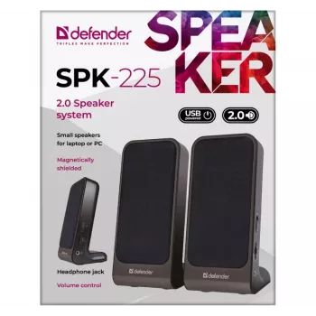 Defender SPK-225 Vadu 2.0 Skaļruņi, 4 W RMS, USB/DC 5V, 3.5 mm, Melni