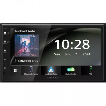 Kenwood double-DIN moniceiver ar Android Auto, Apple CarPlay, DAB+ uztvērēju un pieslēgumu aizmugures kamerai