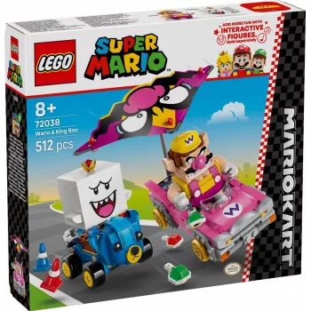 LEGO konstruktors 72038 Super Mario Mario Kart Wario King Buu Huu – figūras un trases elementi