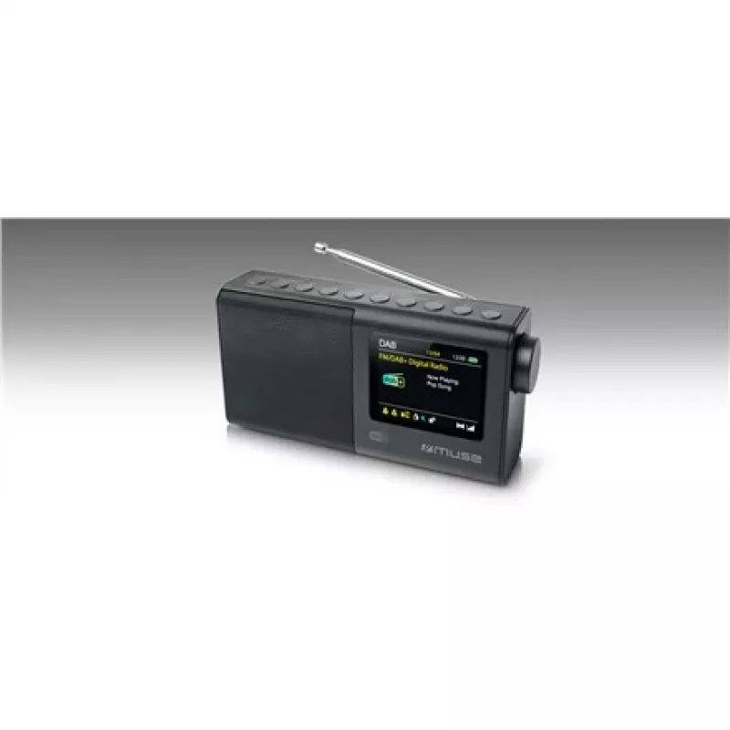 Pārnēsājamais radio muse M-117 DB — DAB/DAB+/FM, 3W RMS, 2.8 collu TFT, ārējā antena, 3,5 mm ligzda, 0,3 kg, melns