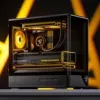 Datora korpuss Jonsbo D200 midi-tower mATX rūdīts stikls mini temperatūras displejs melns