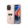 Karl Lagerfeld KLHMP14XSLKHLP cietais maciņš iPhone 14 Pro Max 6.7 collu gaiši rozā silikons ar Karla galvu un MagSafe