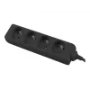 Pagarinātājs Lanberg PS0-04E-0100-IEC-BK 1m 4 AC kontaktligzdas 10A Melns Iekštelpām