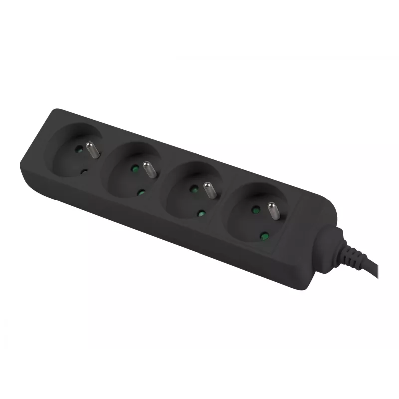 Pagarinātājs Lanberg PS0-04E-0100-IEC-BK 1m 4 AC kontaktligzdas 10A Melns Iekštelpām