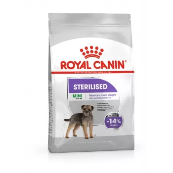 Sausā suņu barība Royal Canin MINI Sterilised — Mazo šķirņu pieaugušiem suņiem 8 kg, Vistas gaļa, Zobu kopšana, Svara kontrole