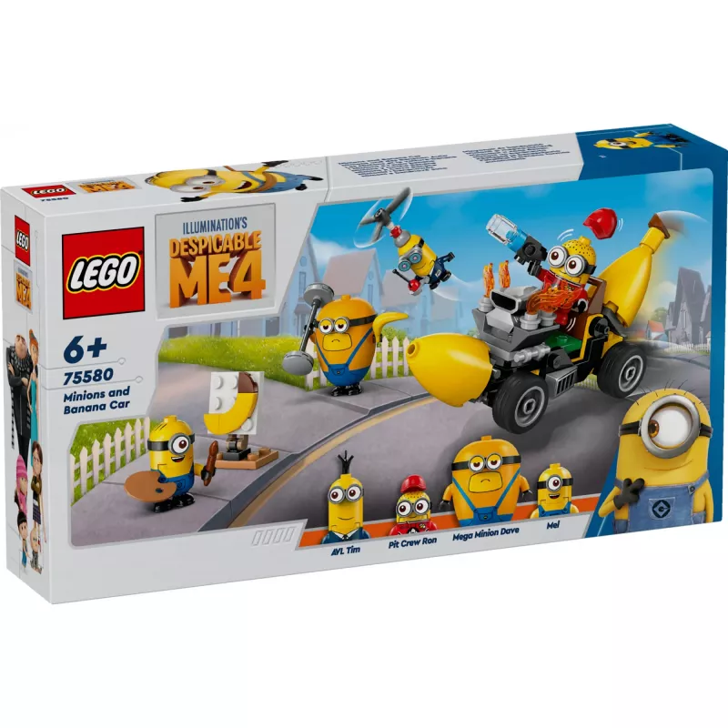 LEGO Despicable Me Minions un Banānu Auto Rotaļlietu Komplekts Bērniem no 6 Gadiem